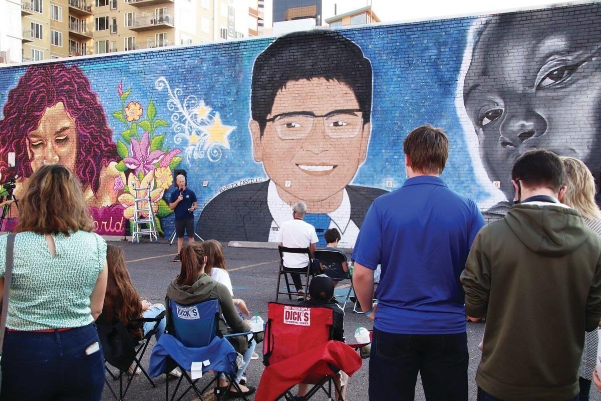 Memorial wall unveiling, 21st and Lawrence